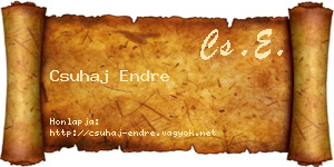 Csuhaj Endre névjegykártya